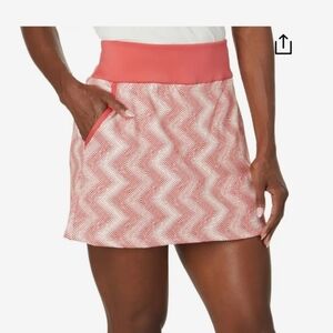 Adidas Coral and White Zigzag Mini Skirt